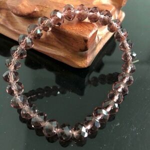 * Czech Crystal Purple AB Bracelet 7”-8” stretchy NEW Gorgeous!